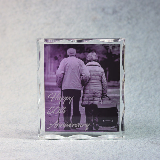 Acrylic Block with Scallop Edge